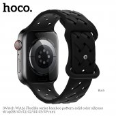 Curea Apple iWatch Hoco WA16 Flexible Bamboo 42/44/45/49 mm black