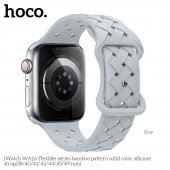 Curea Apple iWatch Hoco WA16 Flexible Bamboo 42/44/45/49 mm gray