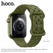 Curea Apple iWatch Hoco WA16 Flexible Bamboo 42/44/45/49 mm olive green