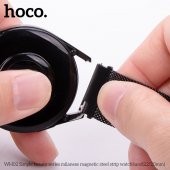 Curea smartwatch universala 22 mm Hoco WH02 Simple milanese steel black