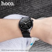 Curea smartwatch universala 22 mm Hoco WH02 Simple milanese steel black
