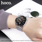 Curea smartwatch universala 20 mm Hoco WH02 Simple milanese steel silver