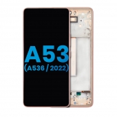 Display compatibil cu Samsung A536 / A53 5G cu rama incell AM (fara senzor de amprenta) Peach