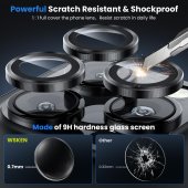 Folie protectie Metal Camera Apple Iphone 16 Pro (6.3) / Iphone 16 Pro Max (6.9) Black 