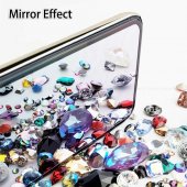 Folie sticla Mirror Glass Apple Iphone 7 / 8 gold cu rama neagra