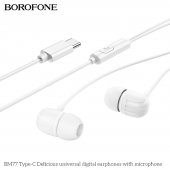 Hands free Borofone BM77 Delicious Type-C alb