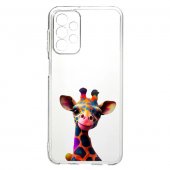 Husa 1.5 mm Clear Printed TPU Apple Iphone 15 (6.1) Giraffe