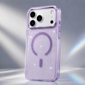 Husa Clear MagSafe Glitter Apple Iphone 17 Pro / 18 Pro lila