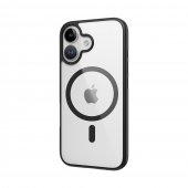 Husa magnetica Rock Guard pentru Iphone 16 negru-transparent