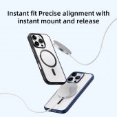 Husa magnetica Rock Guard pentru Iphone 16 negru-transparent