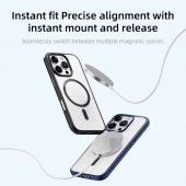 Husa magnetica Rock Guard pentru Iphone 16 Pro Max negru-transparent