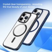 Husa magnetica Rock Guard pentru Iphone 16 Pro negru-transparent