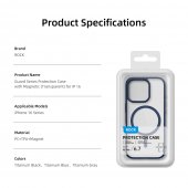 Husa magnetica Rock Guard pentru Iphone 16 Pro negru-transparent