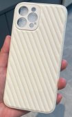 Husa PU+TPU Stripe Color Apple Iphone 12 (6.1) alb 
