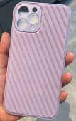 Husa PU+TPU Stripe Color Apple Iphone 12 Pro (6.1) lila 