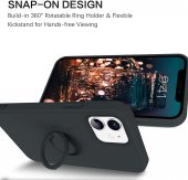 Husa Ring Silicone Case Apple Iphone 14 Plus (6.7) Black 