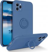 Husa Ring Silicone Case Apple Iphone 11 (6.1) Navy Blue