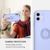 Husa Ring Silicone Case Samsung Galaxy S22 Ultra Light Blue 