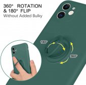 Husa Ring Silicone Case Apple Iphone 7 / 8 Army Green