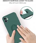 Husa Ring Silicone Case Apple Iphone 7 / 8 Army Green