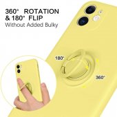 Husa Ring Silicone Case Apple Iphone 11 Pro Max (6.5) Yellow