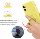 Husa Ring Silicone Case Apple Iphone 11 Pro (5.8) Yellow