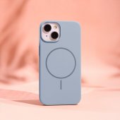Husa Silicone Thin Mag  pentru Iphone 17 6.3 albastru deschis