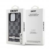 Husa telefon DKNY PU Leather Checkered Pattern and Stripe pentru iPhone 15 Pro Max Black