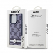 Husa telefon DKNY PU Leather Checkered Pattern and Stripe pentru iPhone 15 Pro Max Blue