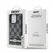 Husa telefon DKNY PU Leather Checkered Pattern and Stripe pentru iPhone 16 Pro Max Black