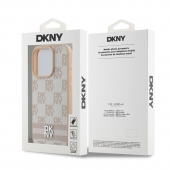 Husa telefon DKNY PU Leather Checkered Pattern and Stripe pentru iPhone 16 Pro Max Pink