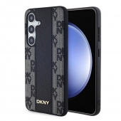 Husa telefon DKNY PU Leather Checkered Pattern Magsafe Case pentru Samsung Galaxy S24  Black