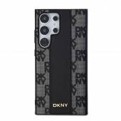 Husa telefon DKNY PU Leather Checkered Pattern Magsafe Case pentru Samsung Galaxy S24 Ultra Black