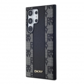 Husa telefon DKNY PU Leather Checkered Pattern Magsafe Case pentru Samsung Galaxy S24 Ultra Black