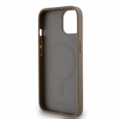 Husa telefon DKNY PU Leather Repeat Pattern Bottom Stripe MagSafe pentru iPhone 14 Brown