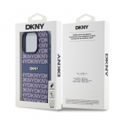 Husa telefon DKNY PU Leather Repeat Pattern Tonal Stripe pentru iPhone 14 Pro Max Blue
