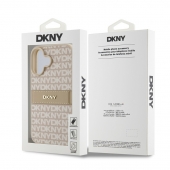 Husa telefon DKNY PU Leather Repeat Pattern Tonal Stripe pentru iPhone 16 Pink