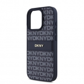 Husa telefon DKNY PU Leather Repeat Pattern Tonal Stripe pentru iPhone 16 Pro Blue