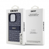 Husa telefon DKNY PU Leather Repeat Pattern Tonal Stripe pentru iPhone 16 Pro Blue