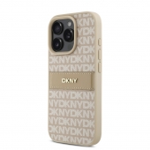 Husa telefon DKNY PU Leather Repeat Pattern Tonal Stripe pentru iPhone 16 Pro Pink