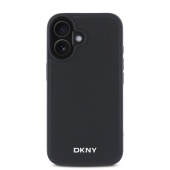 Husa telefon DKNY PU Leather Silver Metal Logo Magsafe pentru iPhone 16 Black