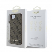 Husa telefon Guess 4G Charm pentru iPhone16e Tone on Tone Brown