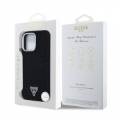 Husa telefon Guess Denim Triangle Logo Magsafe pentru iPhone 16 Pro Black