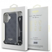 Husa telefon Guess IML 4G Printed Crossbody Strap pentru iPhone 16 Black