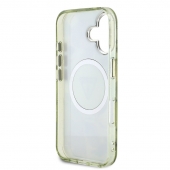Husa telefon Guess IML Gglitter Magnolia and Triangle Logo Magsafe pentru iPhone 16 Green