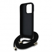 Husa telefon Guess PU 4G Metal Logo Crossbody Strap pentru iPhone 15 Pro Black