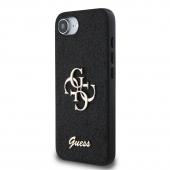 Husa telefon Guess PU Fixed Glitter 4G Metal Logo Case pentru iPhone 16e Black