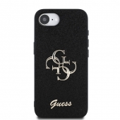 Husa telefon Guess PU Fixed Glitter 4G Metal Logo Case pentru iPhone 16e Black
