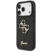 Husa telefon Guess PU Fixed Glitter 4G Metal Logo pentru iPhone 18 Pro Black