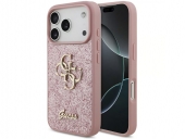 Husa telefon Guess PU Fixed Glitter 4G Metal Logo pentru iPhone 18 Pro Max Pink